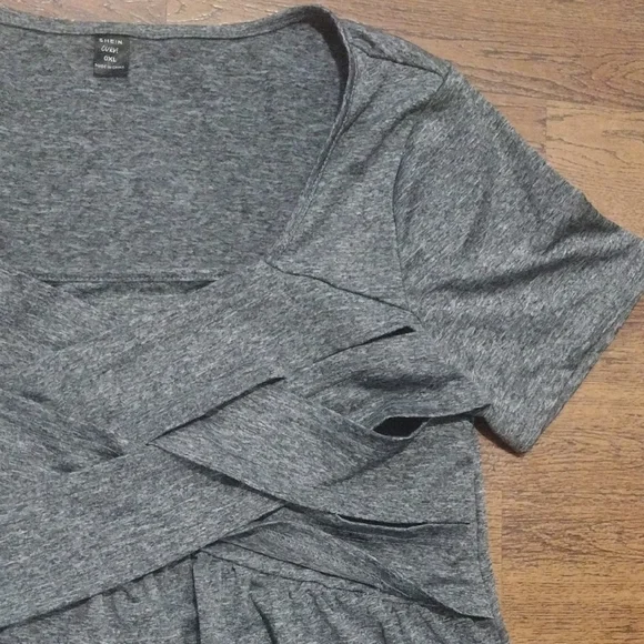 SHEIN Heather Gray Short Sleeve Top - Picture 5 of 10